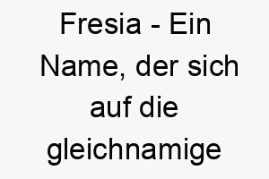 fresia ein name der sich auf die gleichnamige blume bezieht bedeutung als hundename ideal fuer einen hund der so lieblich und charmant ist wie die blume selbst 14116