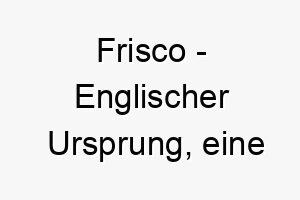 frisco englischer ursprung eine umgangssprachliche bezeichnung fuer die stadt san francisco bedeutung als hundename fuer einen urbanen stilvollen hund 14312