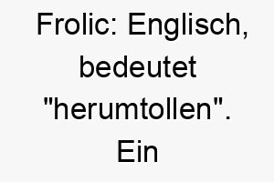 frolic englisch bedeutet herumtollen ein passender name fuer einen verspielten und lebhaften hund 19179