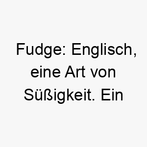 fudge englisch eine art von suessigkeit ein suesser name fuer einen liebenswerten oder besonders suessen hund 19156