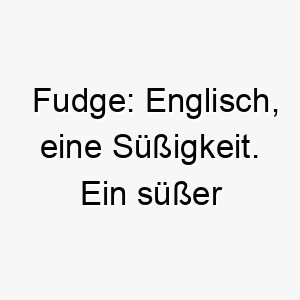 fudge englisch eine suessigkeit ein suesser name fuer einen besonders liebevollen hund 19167