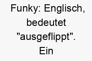 funky englisch bedeutet ausgeflippt ein lustiger name fuer einen hund mit einer ausgefallenen persoenlichkeit 19142