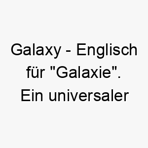 galaxy englisch fuer galaxie ein universaler name fuer einen vielfaeltigen hund 19801