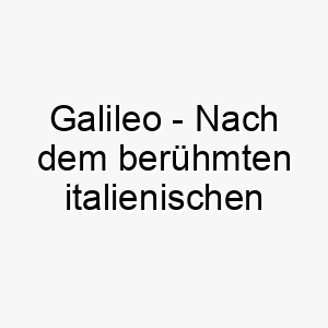 galileo nach dem beruehmten italienischen astronomen ein guter name fuer einen klugen hund 19616