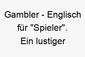 gambler englisch fuer spieler ein lustiger name fuer einen hund der gerne spielt 19648