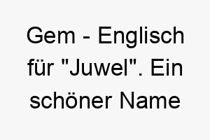 gem englisch fuer juwel ein schoener name fuer einen hund der dir sehr wertvoll ist 19655