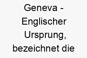 geneva englischer ursprung bezeichnet die stadt in der schweiz bedeutung als hundename geeignet fuer einen hund mit einer ruhigen ausgeglichenen natur 14334