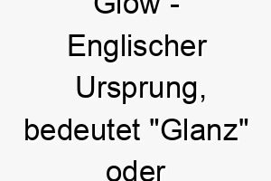 glow englischer ursprung bedeutet glanz oder leuchten bedeutung als hundename perfekt fuer einen lebhaften strahlenden hund 14338