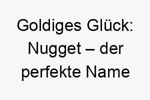 goldiges glueck nugget der perfekte name fuer einen funkelnden vierbeiner 23136