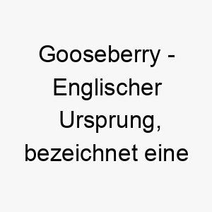 gooseberry englischer ursprung bezeichnet eine frucht bedeutung als hundename passend fuer einen suessen liebenswerten hund 14339