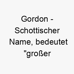 gordon schottischer name bedeutet grosser huegel ein name fuer einen grossen starken hund 19614