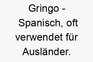 gringo spanisch oft verwendet fuer auslaender ein humorvoller name fuer einen hund der oft neugierig oder verwirrt ist 19643