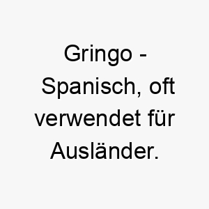 gringo spanisch oft verwendet fuer auslaender ein humorvoller name fuer einen hund der oft neugierig oder verwirrt ist 19643