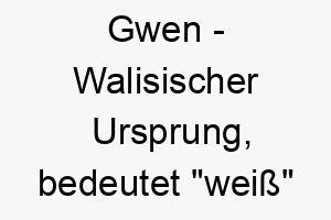 gwen walisischer ursprung bedeutet weiss oder heilig bedeutung als hundename ideal fuer einen reinen unschuldigen hund 14345