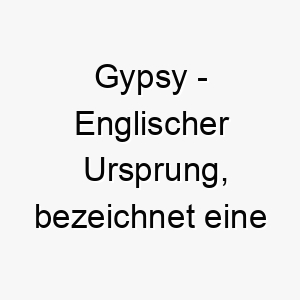 gypsy englischer ursprung bezeichnet eine nomadische kultur bedeutung als hundename geeignet fuer einen abenteuerlustigen freigeistigen hund 14347