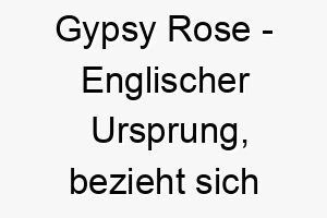 gypsy rose englischer ursprung bezieht sich auf die beruehmte burlesque taenzerin bedeutung als hundename perfekt fuer einen auffaelligen und lebhaften hund 14368