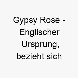 gypsy rose englischer ursprung bezieht sich auf die beruehmte burlesque taenzerin bedeutung als hundename perfekt fuer einen auffaelligen und lebhaften hund 14368