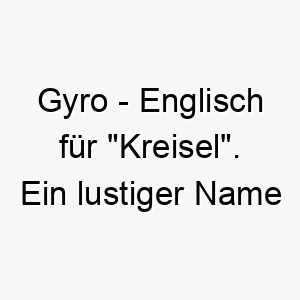 gyro englisch fuer kreisel ein lustiger name fuer einen energiegeladenen hund der gerne herumtollt 19635