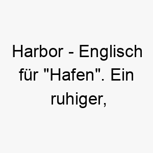 harbor englisch fuer hafen ein ruhiger sicherer name fuer einen beruhigenden oder zuverlaessigen hund 19975