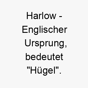 harlow englischer ursprung bedeutet huegel bedeutung als hundename perfekt fuer einen robusten starken hund 14697