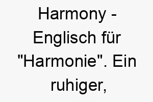 harmony englisch fuer harmonie ein ruhiger friedlicher name fuer einen ausgewogenen ruhigen hund 20048