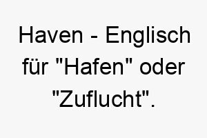 haven englisch fuer hafen oder zuflucht ein beruhigender name fuer einen sicheren und geborgenen hund 19997