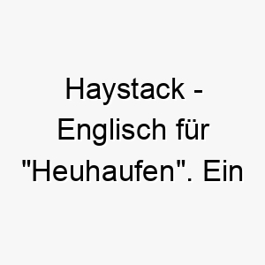 haystack englisch fuer heuhaufen ein lustiger laendlicher name fuer einen hund der das landleben liebt 20052