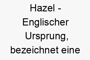 hazel englischer ursprung bezeichnet eine baum und farbart bedeutung als hundename ideal fuer einen hund mit haselnussfarbenem fell 14674