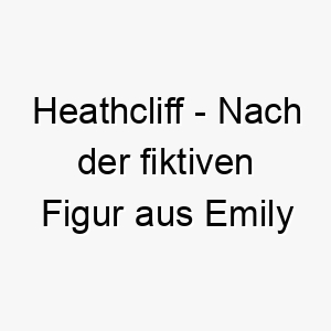 heathcliff nach der fiktiven figur aus emily brontes sturmhoehe ein dramatischer name fuer einen stuermischen hund 20088