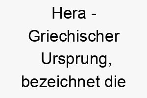 hera griechischer ursprung bezeichnet die koenigin der goetter in der griechischen mythologie bedeutung als hundename perfekt fuer einen starken majestaetischen hund 14676