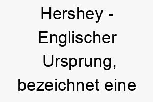 hershey englischer ursprung bezeichnet eine bekannte schokoladenmarke bedeutung als hundename passend fuer einen suessen liebevollen hund 14677