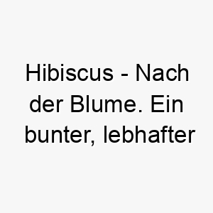 hibiscus nach der blume ein bunter lebhafter name fuer einen hund mit einer farbenfrohen persoenlichkeit 20089