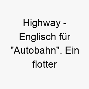 highway englisch fuer autobahn ein flotter name fuer einen hund der gerne rennt 20033