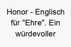 honor englisch fuer ehre ein wuerdevoller name fuer einen hund mit einem starken sinn fuer loyalitaet und respekt 19998