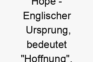 hope englischer ursprung bedeutet hoffnung bedeutung als hundename ideal fuer einen optimistischen inspirierenden hund 14681