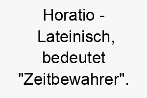 horatio lateinisch bedeutet zeitbewahrer ein schoener name fuer einen hund der stets an deiner seite bleibt 19966