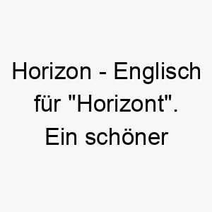 horizon englisch fuer horizont ein schoener name fuer einen abenteuerlustigen hund 20091