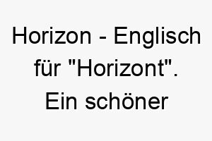 horizon englisch fuer horizont ein schoener name fuer einen hund der immer auf der suche nach dem naechsten abenteuer ist 19984