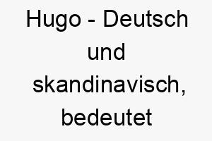 hugo deutsch und skandinavisch bedeutet verstand ein kluger name fuer einen intelligenten oder nachdenklichen hund 2 19959