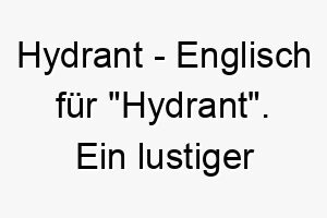 hydrant englisch fuer hydrant ein lustiger name fuer einen hund der gerne an hydranten schnuppert oder sein revier markiert 20054