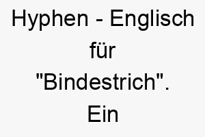 hyphen englisch fuer bindestrich ein einzigartiger name fuer einen hund der menschen oder dinge zusammenbringt 20040