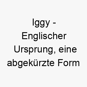 iggy englischer ursprung eine abgekuerzte form von ignatius was feurig bedeutet bedeutung als hundename passend fuer einen energischen oder leidenschaftlichen hund 14927