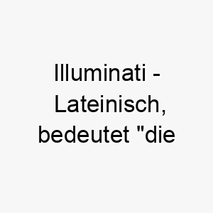 illuminati lateinisch bedeutet die erleuchteten ein geheimnisvoller name fuer einen hund mit einer geheimnisvollen intriganten persoenlichkeit 20391