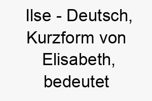 ilse deutsch kurzform von elisabeth bedeutet gott ist fuelle bedeutung als hundename geeignet fuer einen gesegneten oder reichen hund 15066