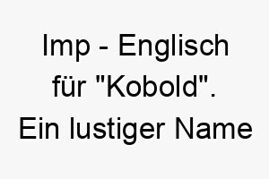 imp englisch fuer kobold ein lustiger name fuer einen kleinen verspielten hund 20478