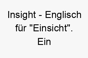 insight englisch fuer einsicht ein tiefsinniger name fuer einen sehr klugen oder einfuehlsamen hund 20429