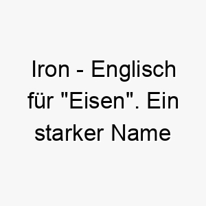 iron englisch fuer eisen ein starker name fuer einen robusten widerstandsfaehigen hund 20387