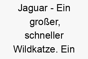 jaguar ein grosser schneller wildkatze ein furchtloser name fuer einen schnellen kraeftigen hund 20797