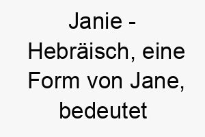 janie hebraeisch eine form von jane bedeutet gott ist gnaedig bedeutung als hundename fuer einen geliebten gesegneten hund 15221