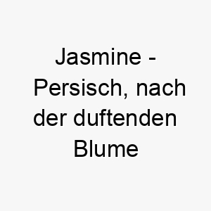 jasmine persisch nach der duftenden blume benannt bedeutung als hundename ideal fuer einen suessen charmanten hund 15247